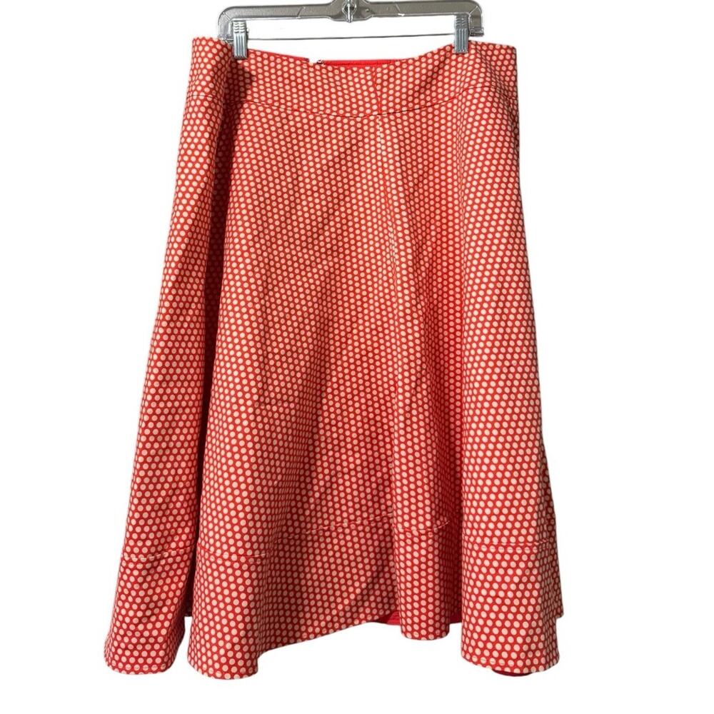 Lane Bryant Modernist Collection Skirt‎ Womens Size 24 Orange Polka Dot A-Line